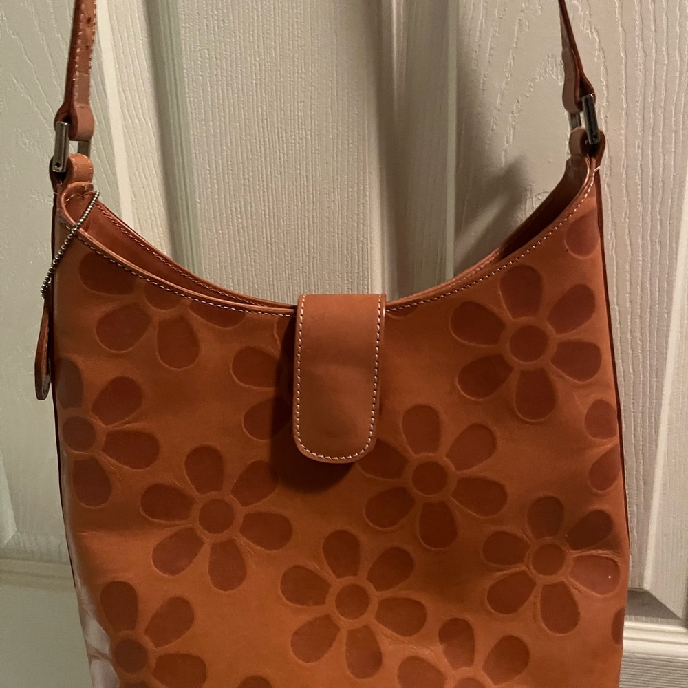 Floral Tan Shoulder Bag